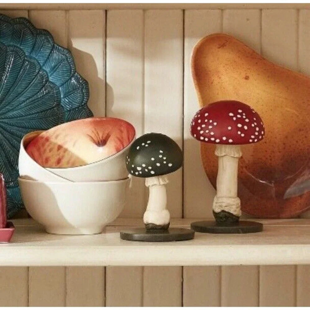 John Derian for Target 5pc Mushroom Decorative Figures Harvest Thanksgiving NEW